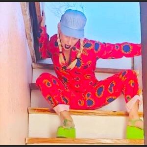 Red Overalls with viral print by OBEY